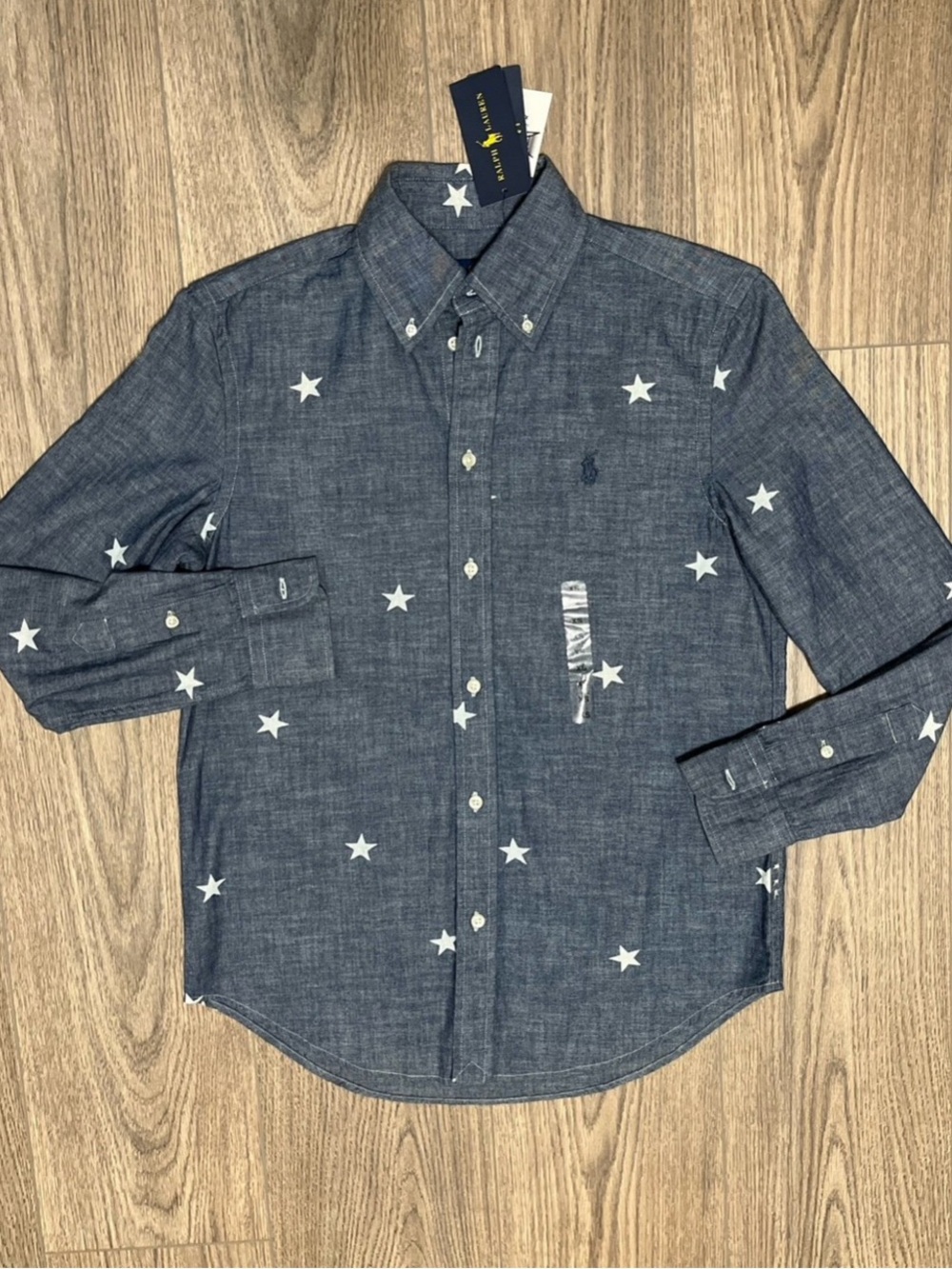 Ralph Lauren Blue Jean with Stars Button up Shirt